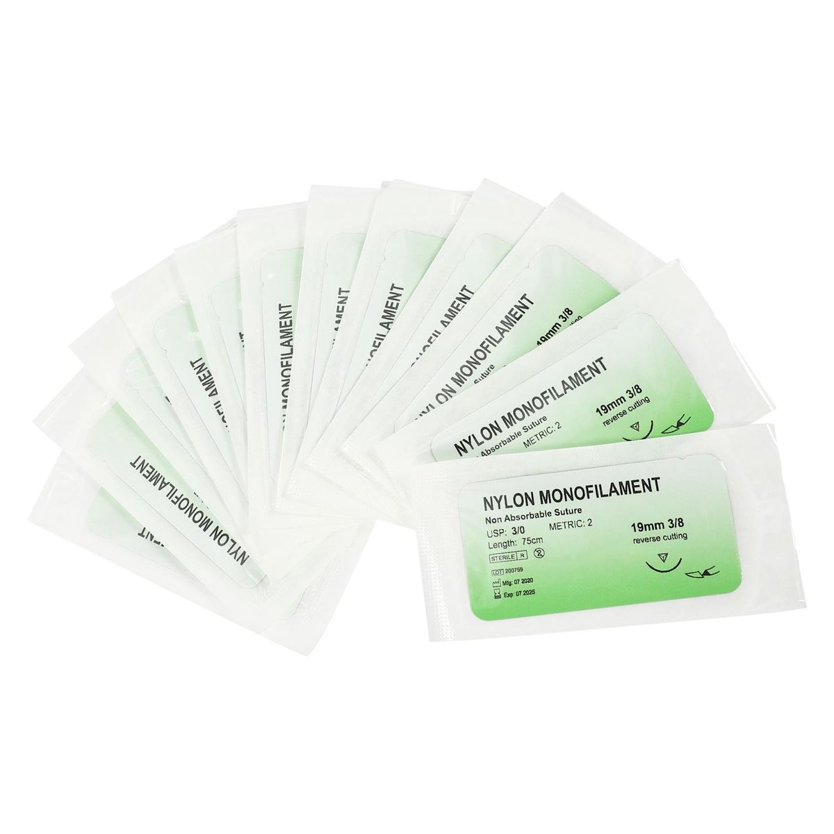 12 Pcs/Set  Suture Nylon Monofilament Thread Suture