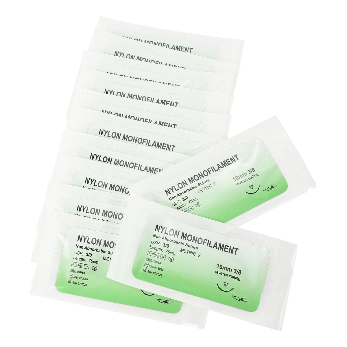 12 Pcs/Set  Suture Nylon Monofilament Thread Suture