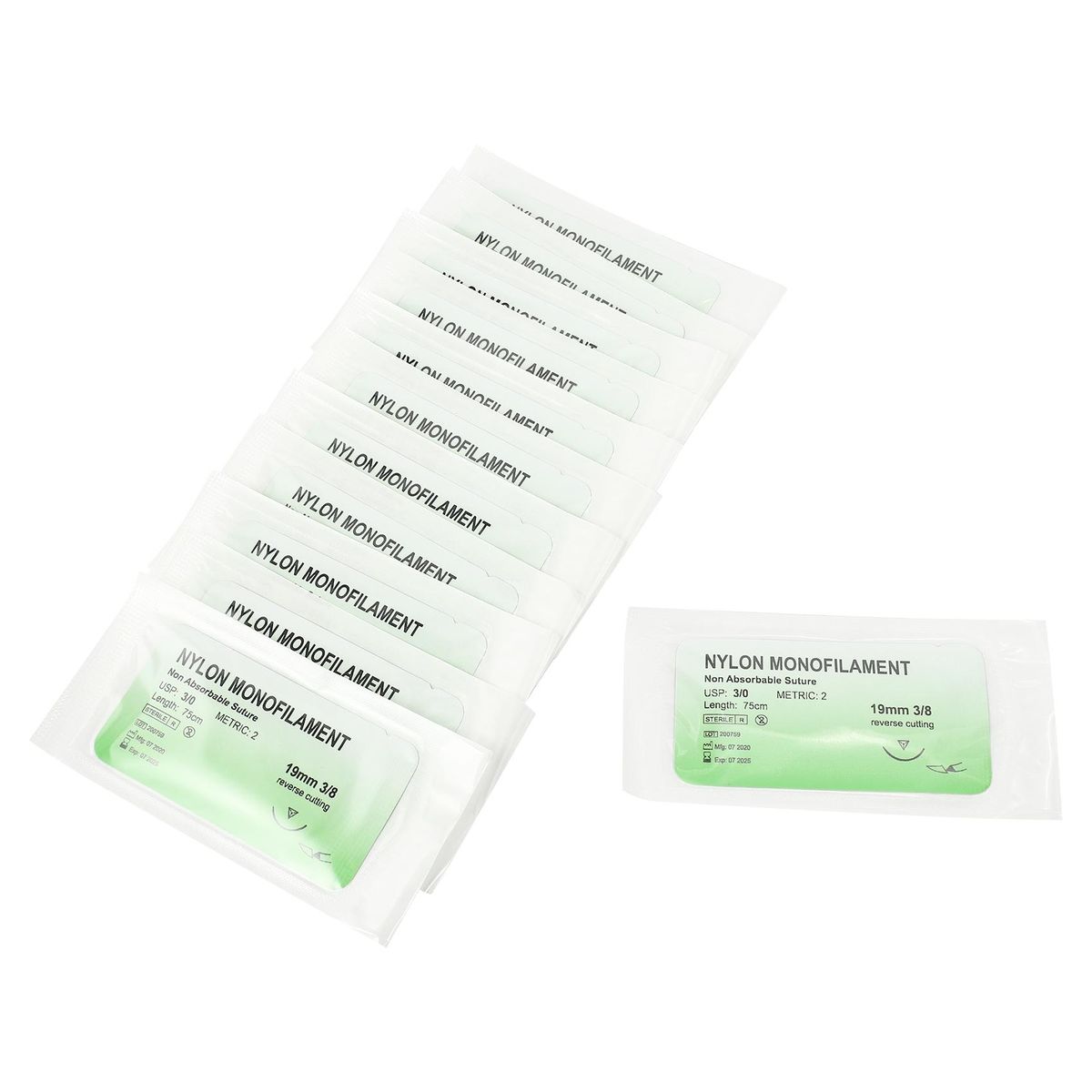 12 Pcs/Set  Suture Nylon Monofilament Thread Suture