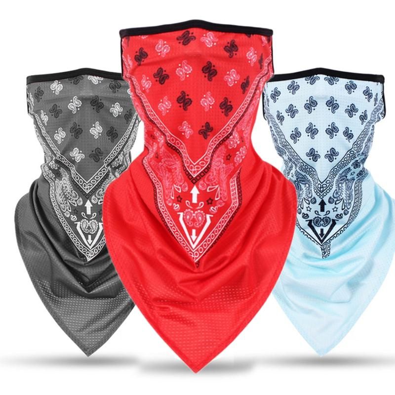 Outdoor Paisley Print Anti-UV Breathable Earloop Face-Grey