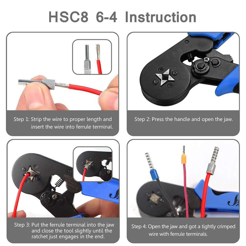 Ferrule Crimping Tool Kit Ferrule Crimper Plier 1200Pcs Wire