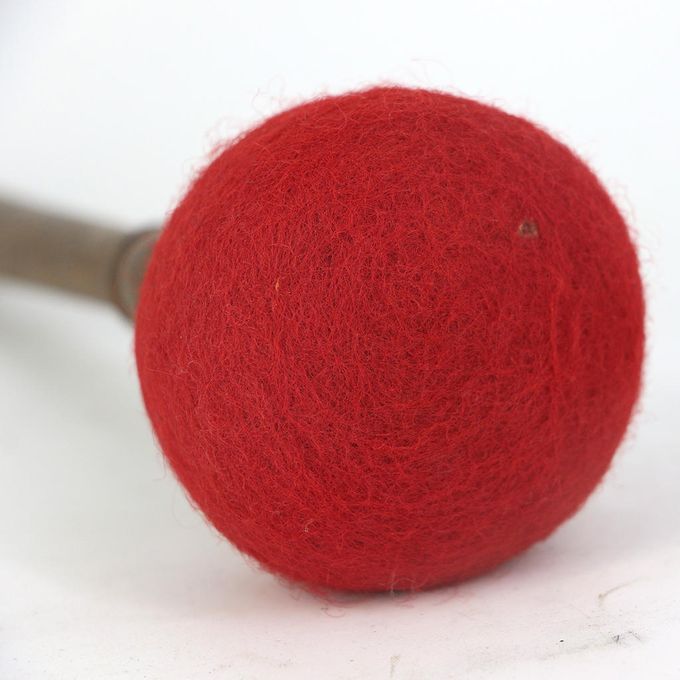 Durable Handmade Wool Felt Hammer Stick Red For Tibetan Singing Red