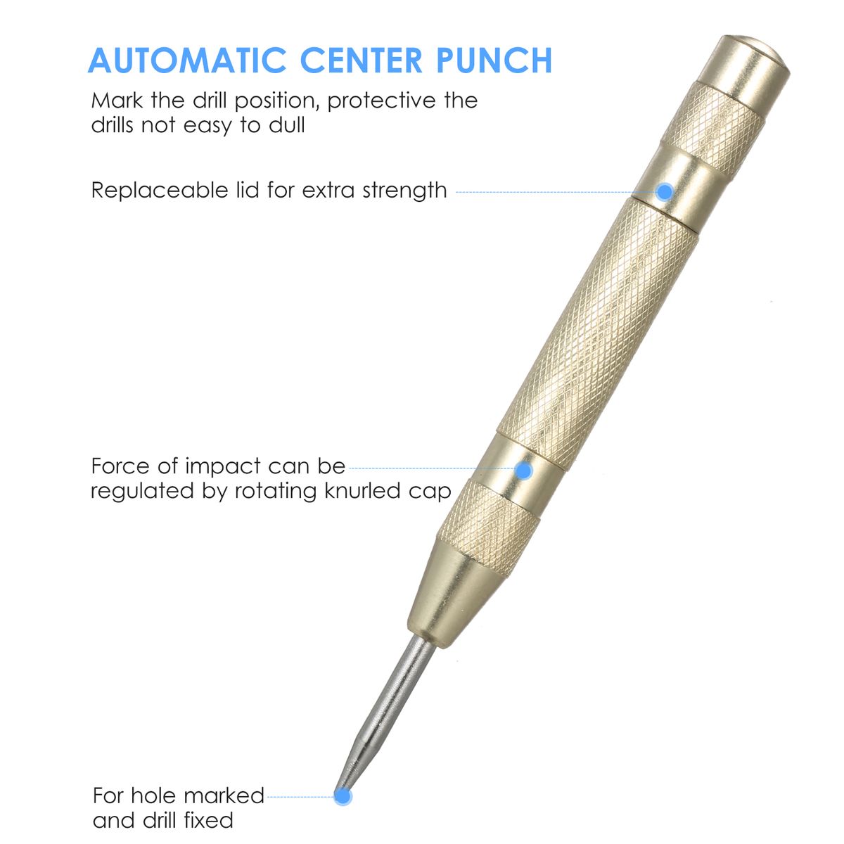 50 Sizes HSS Step Drill Bit Set With Automatic Center Punch