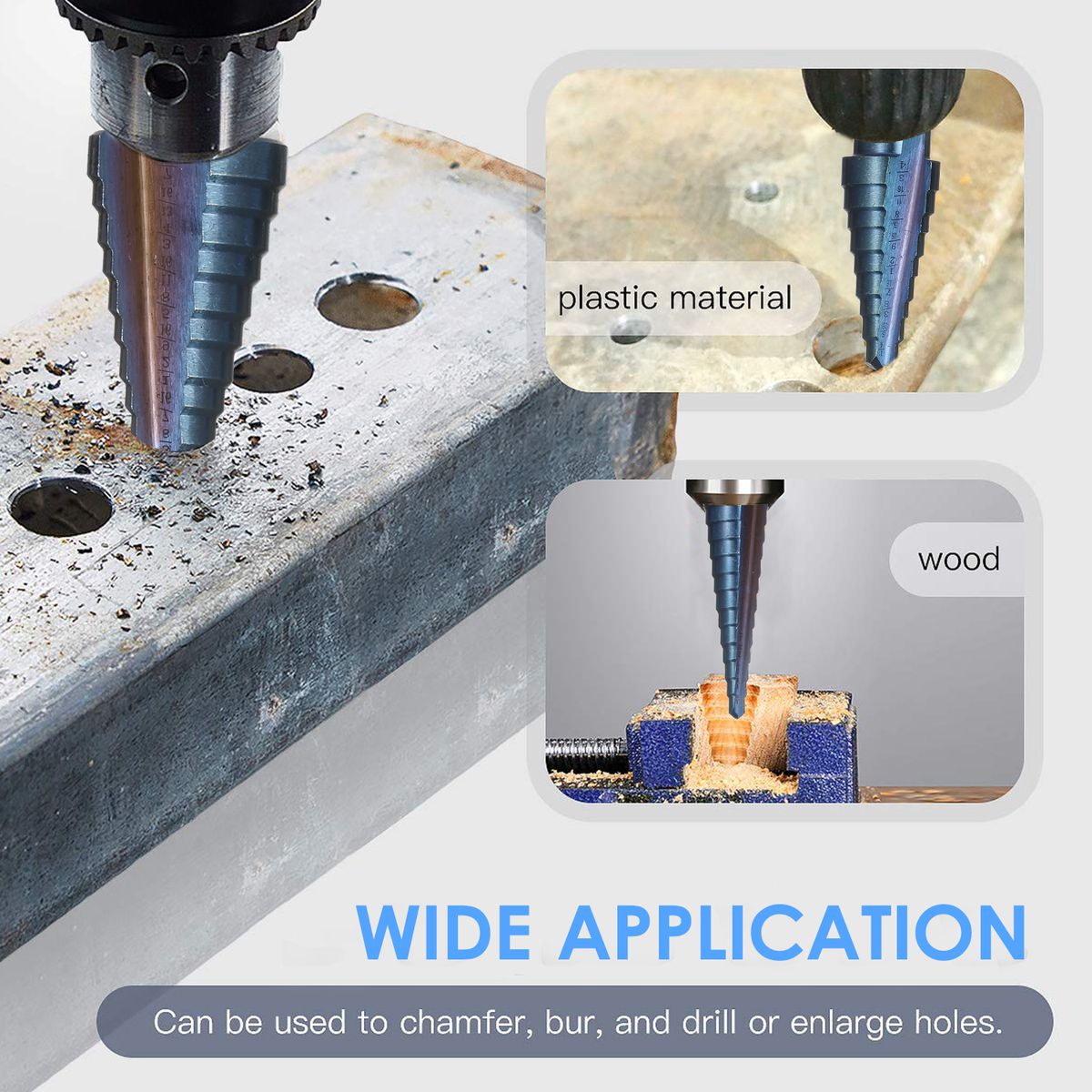 50 Sizes HSS Step Drill Bit Set With Automatic Center Punch
