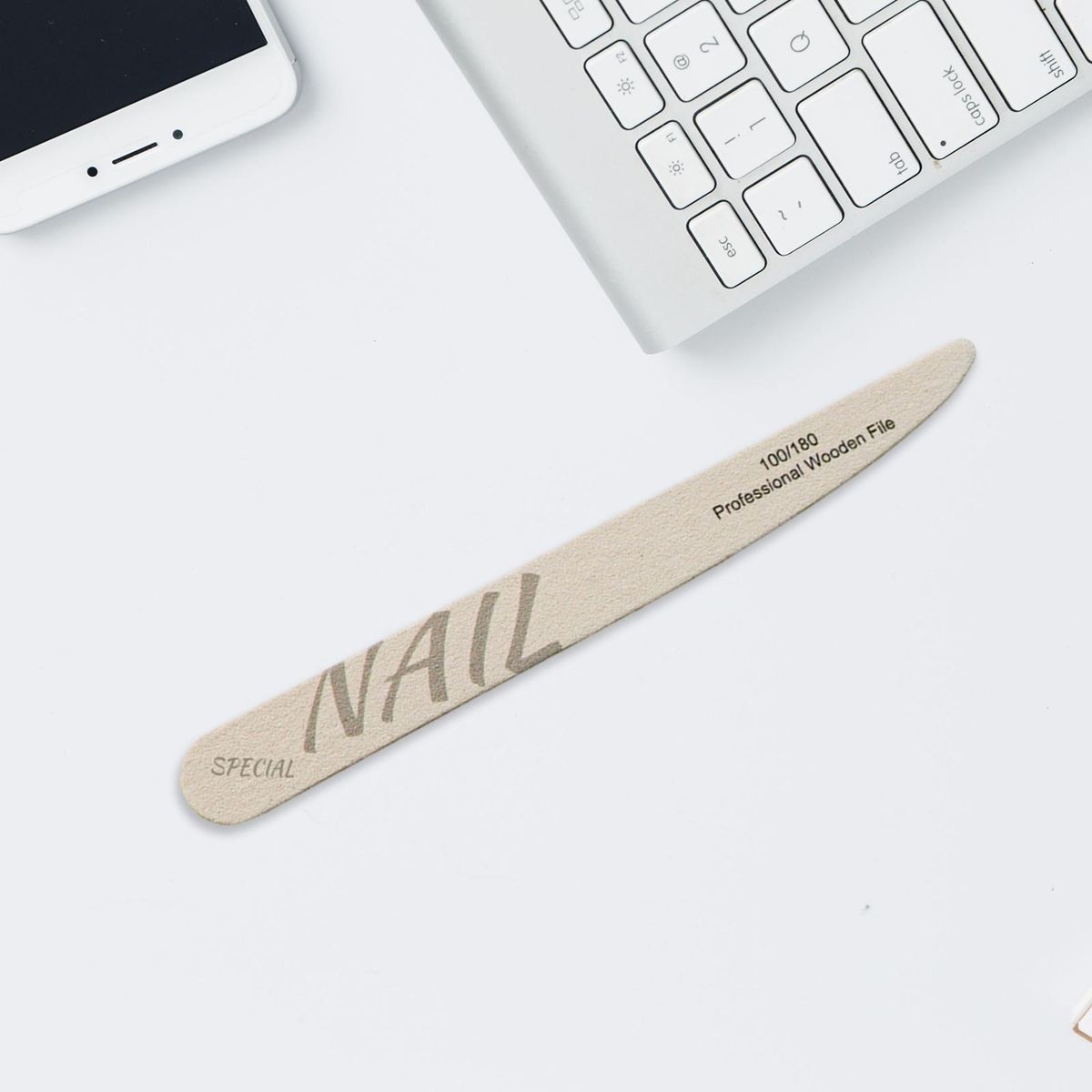 Wood Nail File Wooden Double-sided Nail File Effortless for Natural Brown