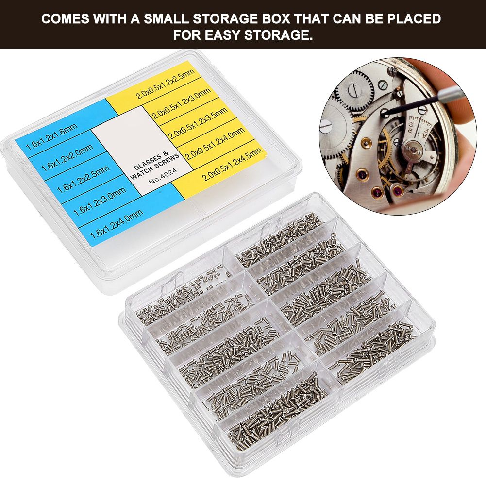 1000Pcs Iron Screw Watch Repair Gles Wristwatch Repairing
