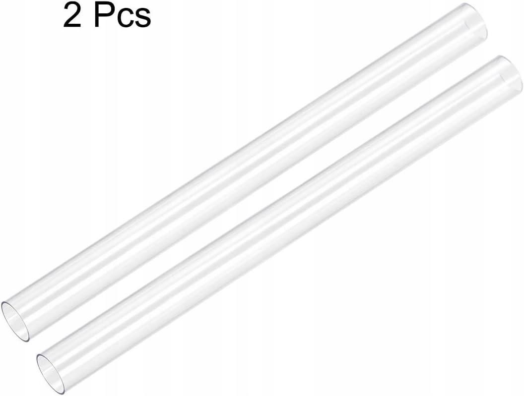 PVC rigid round pipes clear 17mm ID x 20mm outer diameter 0.5M/1.64ft length 2pcs