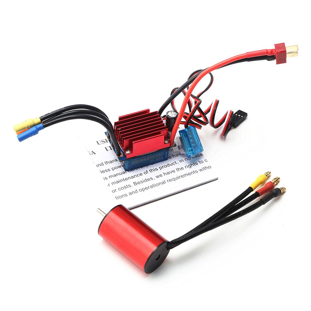 S2838 4500KV Brushless Motor with 35A Brushless ESC 2.2KG Servo Replacement for 1/14 1/16 HSP Traxxas WLtoys RC Car Truck