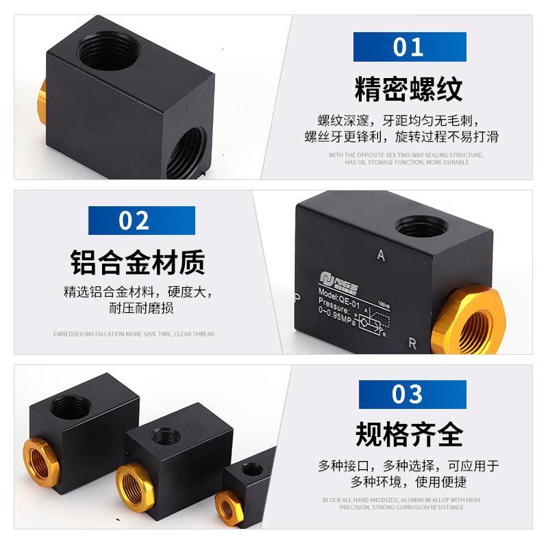 Pneumatic Quick Exhaust Valve Qe04 03 02 Quick Deflation Valve Kkp15/25 Quick Exhaust Valve 2 Points 4 Points 6 Points 1 Inch