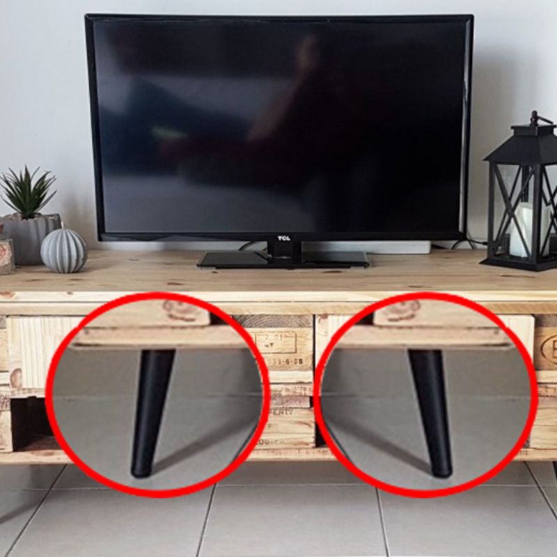 4/1PCS Metal Furniture Legs Black/Gold Oblique Straight For TV Cabinet Counter Foot Chair Sofa Tea Coffee Table Foot With Screws-120mm Oblique