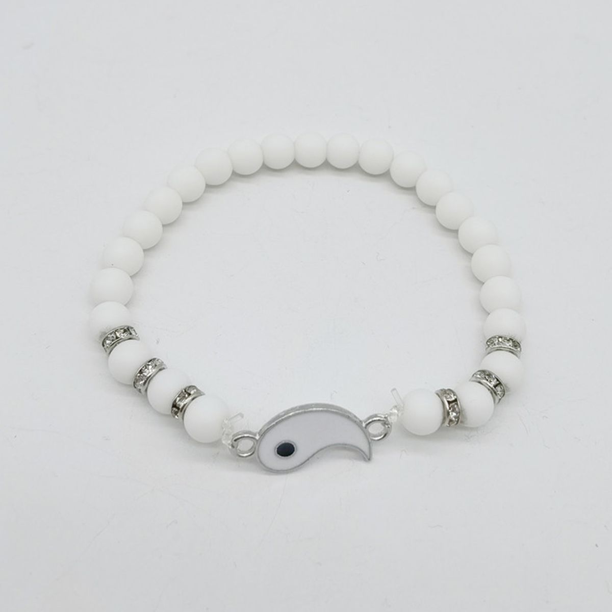 Women Bangle Tai-Chi Yin Yang Couple Bracelets White