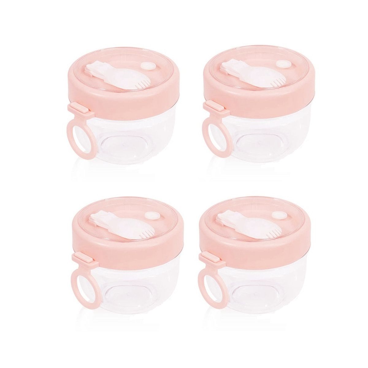 4 Pcs Overnight Oats Container with Lids and Spoons, 20