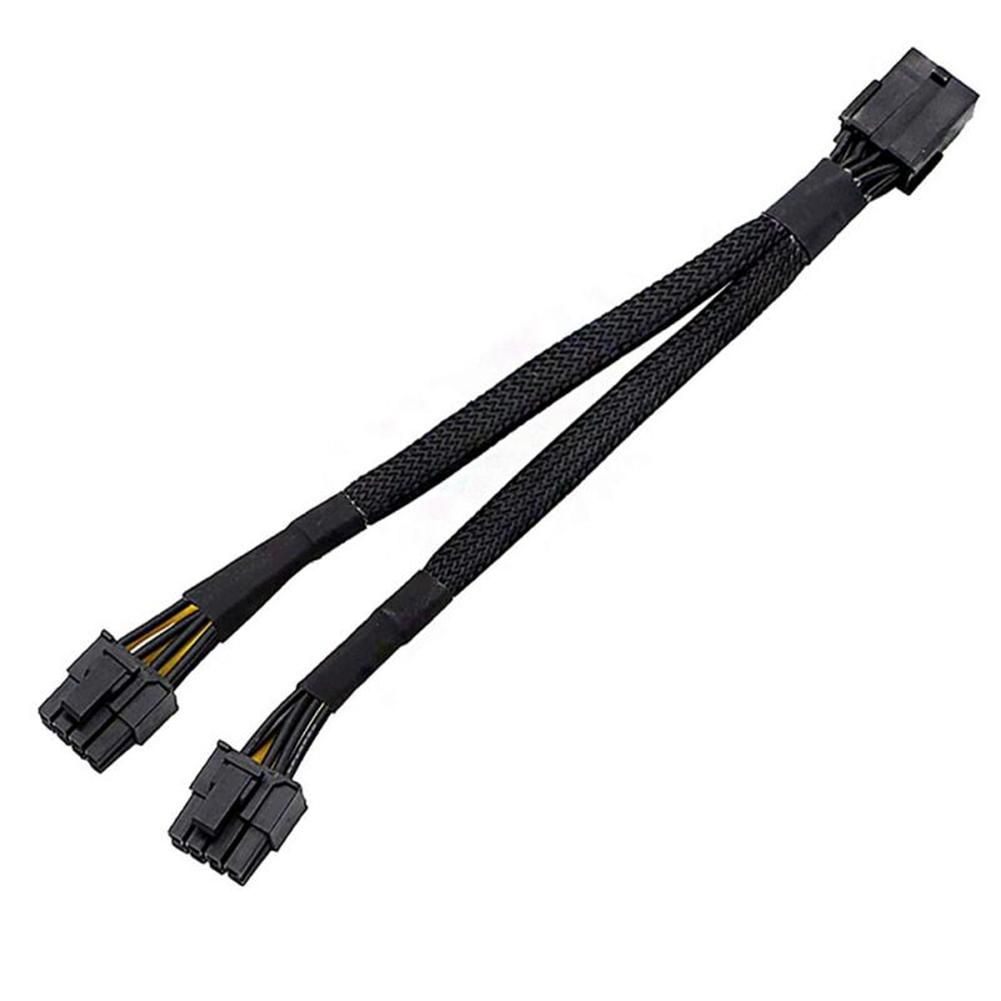 20cm GPU PCIE 8 Pin Female to Dual 2X8 6+2 Pin Male PCI Express Power Adapter Braided Y-Splitter Extension Cable 10Pcs