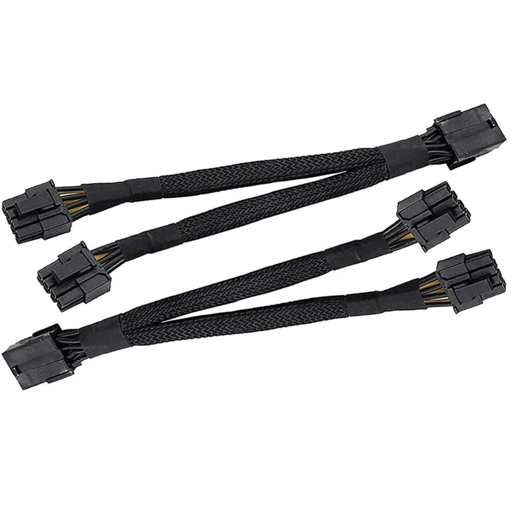 20cm GPU PCIE 8 Pin Female to Dual 2X8 6+2 Pin Male PCI Express Power Adapter Braided Y-Splitter Extension Cable 10Pcs