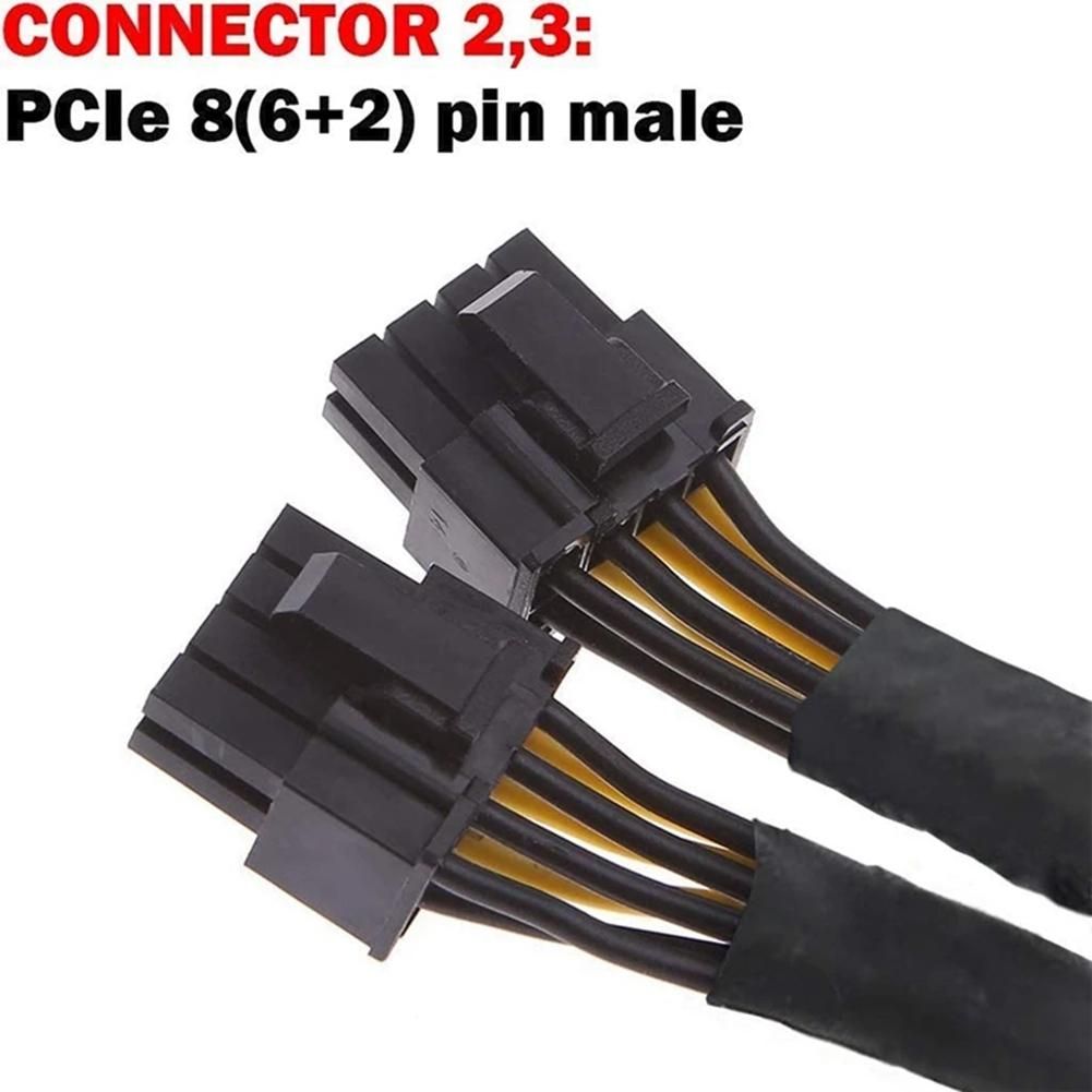 20cm GPU PCIE 8 Pin Female to Dual 2X8 6+2 Pin Male PCI Express Power Adapter Braided Y-Splitter Extension Cable 10Pcs