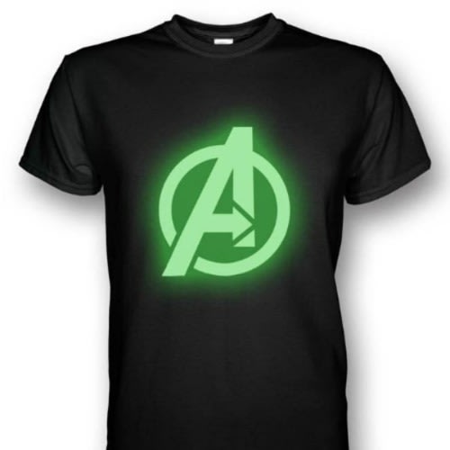 Avengers Logo Double Sided Glow Shirt - Black