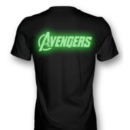 Avengers Logo Double Sided Glow Shirt - Black