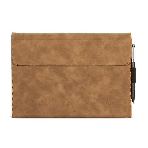 Shockproof Armor Flip Leather Case For Microsoft Surface Pro 8 - Brown
