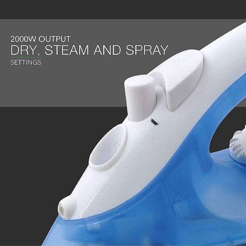 Steam Iron Teflon Soleplate - 2000W - White & Blue