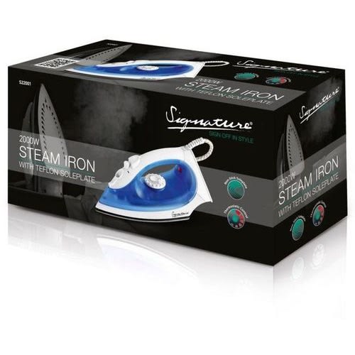 Steam Iron Teflon Soleplate - 2000W - White & Blue