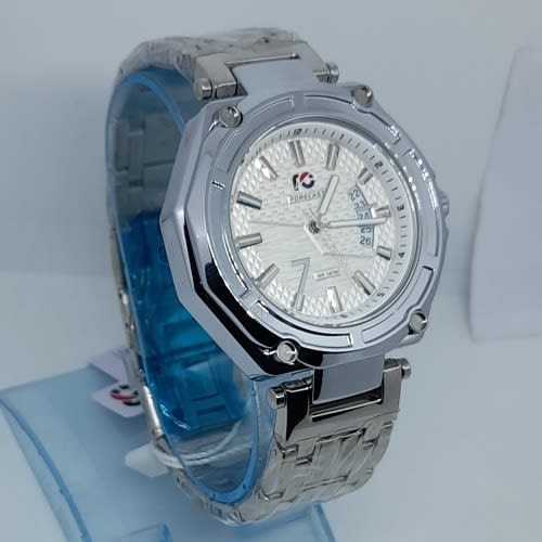 White Dial Stainless Steel Watch - Silver