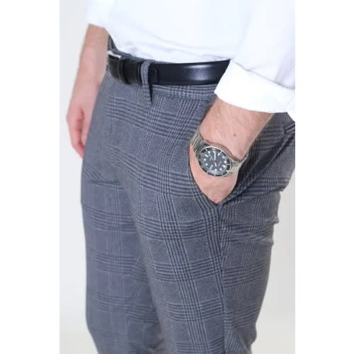 Checked Men's Trouser - Dark Grey