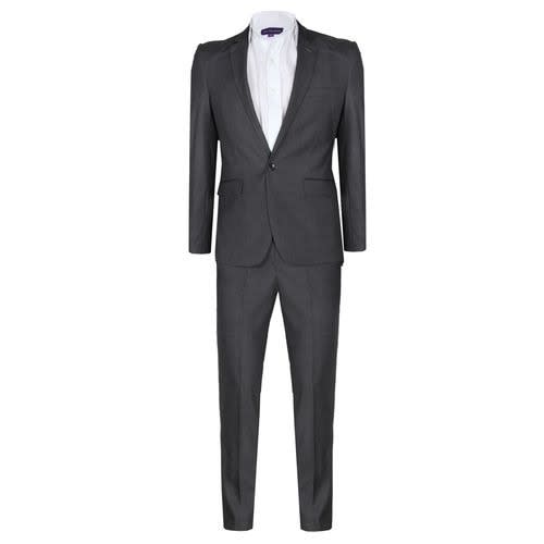 Men's Modern Suite Pin Lapel Semi-fitted Suit - Grey - Ms-4757