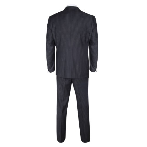 2 Buttons Regular Stripe Men Suit-black/grey. Ms-4748-