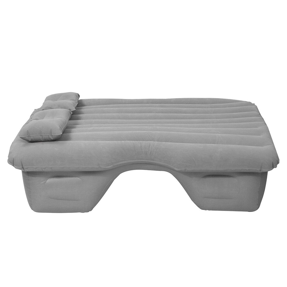 Car Inflatable Air Mattress Bed + 2 Pillows + 12V Air Pump,Back Seat Travel Airbed Outdoor Beach Camping Sleeping Mat Pads Pump Sleep Cushion W/Carrying Bag Grey