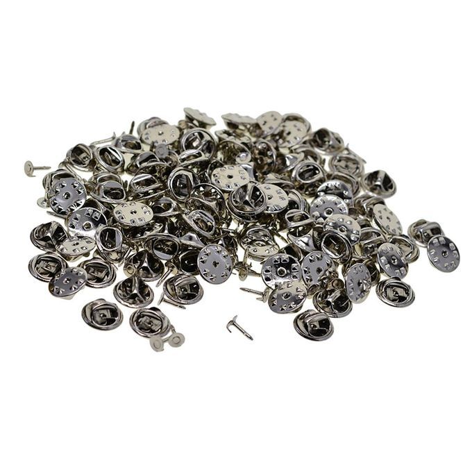 2X 100 Sets DIY Tie Tacks Butterfly Pinch Back Pins Brooch Findings
