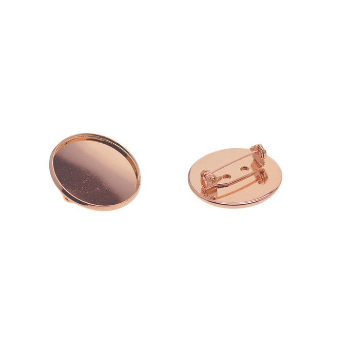 10Pcs DIY Findings Brooch Base Blanks Back Pins 25mm Cabochon Cameo