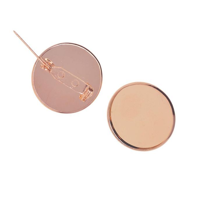 10Pcs DIY Findings Brooch Base Blanks Back Pins 25mm Cabochon Cameo