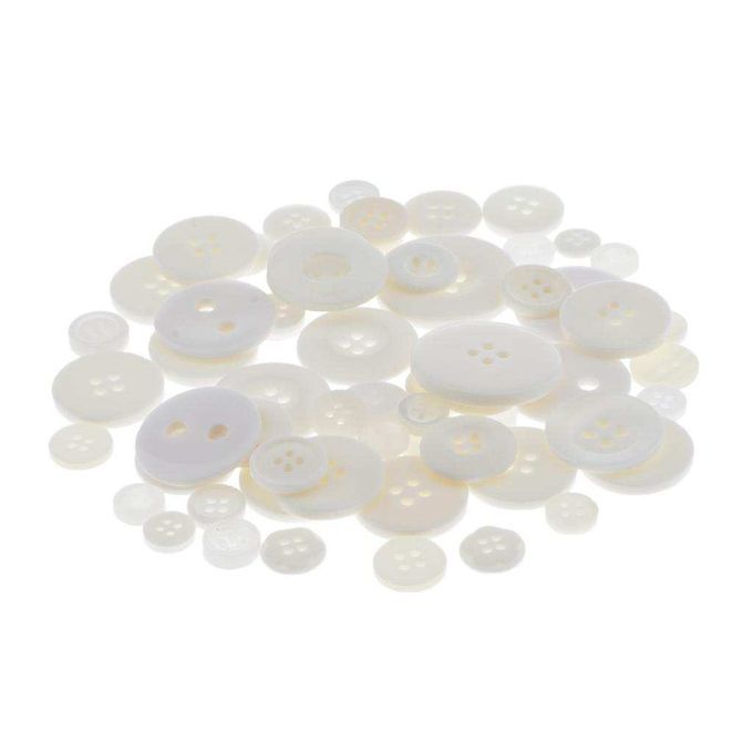 1 Pack Round Resin Bottons Decorative Buttons Sewing Craft White White
