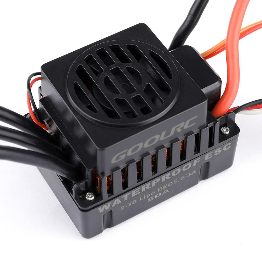 GoolRC Waterproof 60A Brushless ESC Electric Speed Controller with 5.5V/3A BEC for 1/10 RC Car