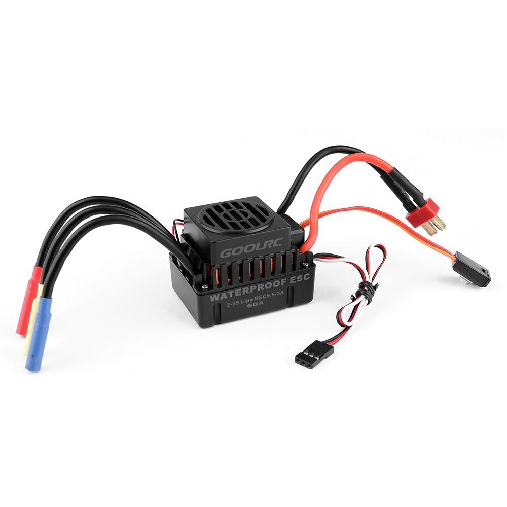 GoolRC Waterproof 60A Brushless ESC Electric Speed Controller with 5.5V/3A BEC for 1/10 RC Car