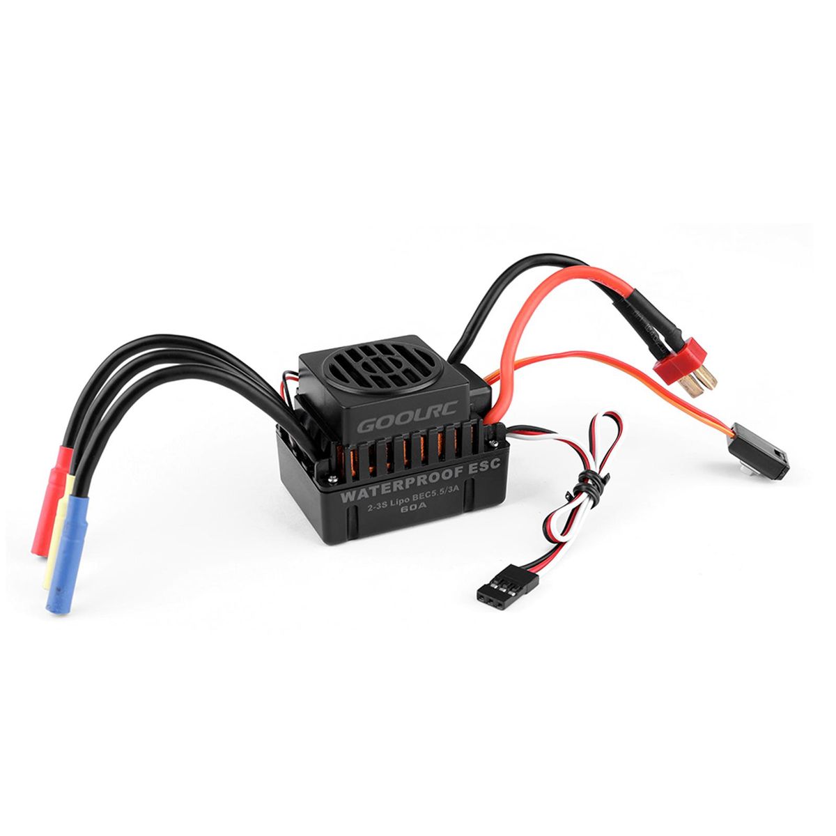 GoolRC Waterproof 60A Brushless ESC Electric Speed Controller with 5.5V/3A BEC for 1/10 RC Car