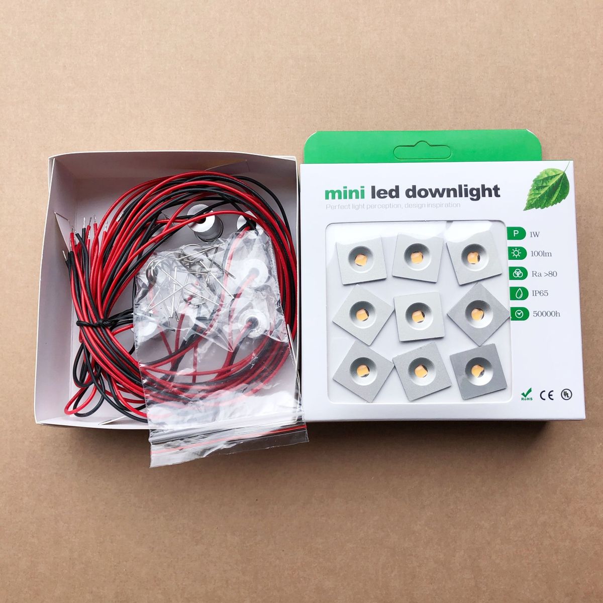 9pcs 1W Square IP65 Mini LED Downlight Outdoor Garden