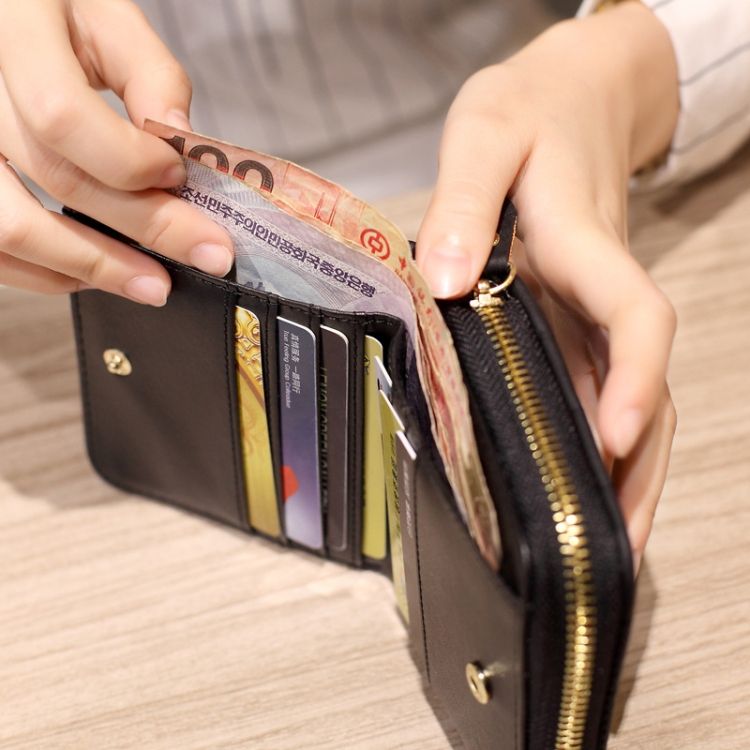 Women  Short Zipper Cute Coin Purse Mini Wallet
