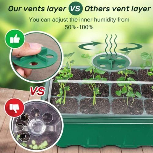 10Pcs Seed Starter Trays Box Humidity Adjustable
