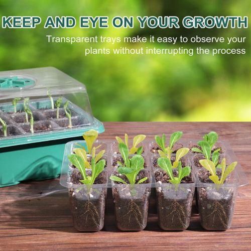 10Pcs Seed Starter Trays Box Humidity Adjustable