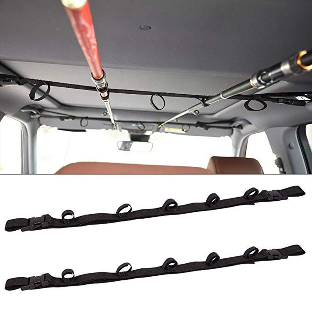 2 Pack Car Fishing Rod Holder, 5 Rod Fishing Rod Storage