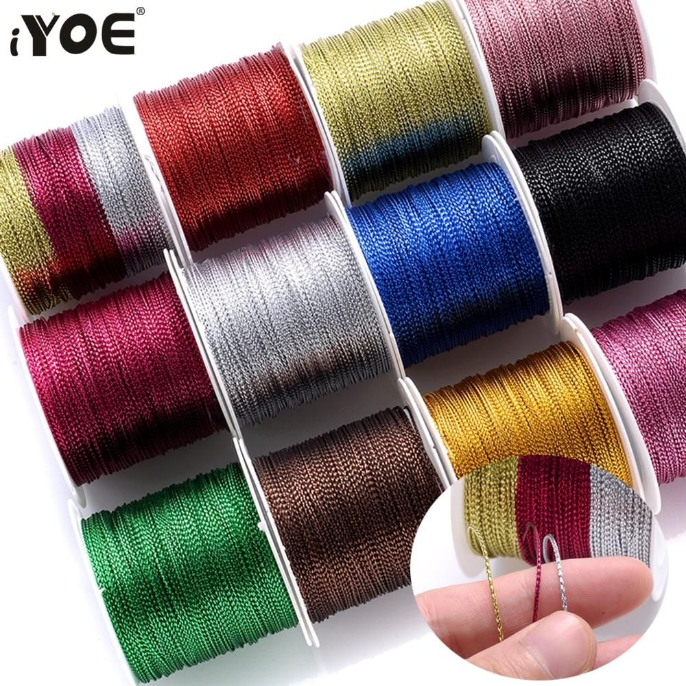 iYOE 1mmx20meters Nylon Gold Color Silk Cord Thread For DIY Tassels Christmas Decor  Pendant Lanyard Braided String