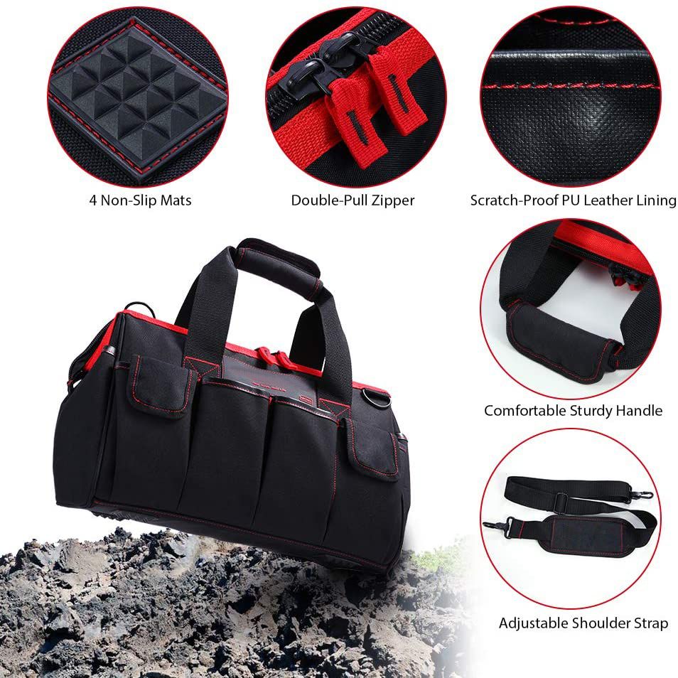 Tool Bag 16-inch Tool Storage Kit 7 Pockets Electrical Kit