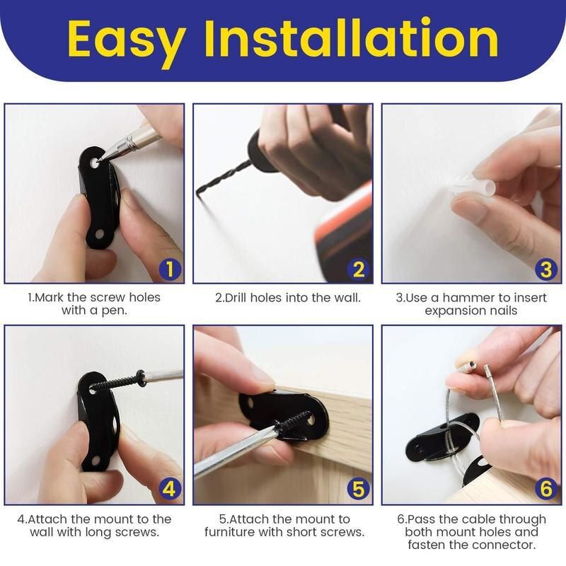Furniture Anti-dumping Device Protection Baby Safety Restrictor Anti-tilting Wardrobe Cabinet Stabilizer For Furniture Hardware