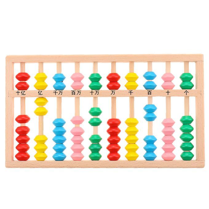 Wooden Bead Column Abacus Kids Color Cognition Tool Birthday Christmas