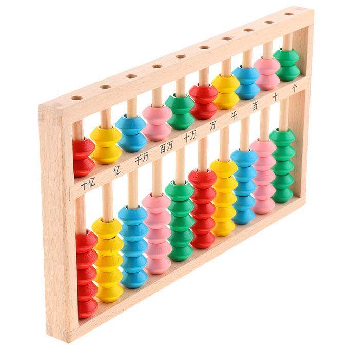 Wooden Bead Column Abacus Kids Color Cognition Tool Birthday Christmas