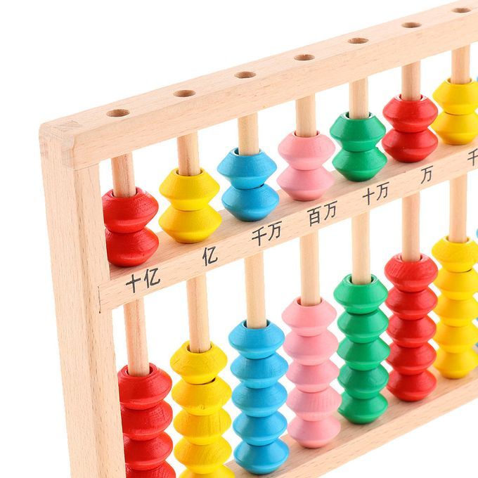 Wooden Bead Column Abacus Kids Color Cognition Tool Birthday Christmas