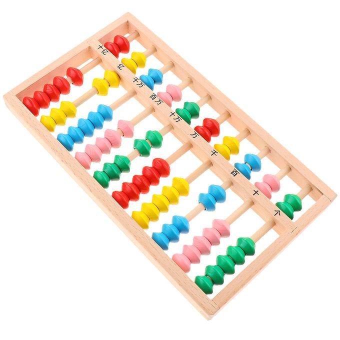 Wooden Bead Column Abacus Kids Color Cognition Tool Birthday Christmas