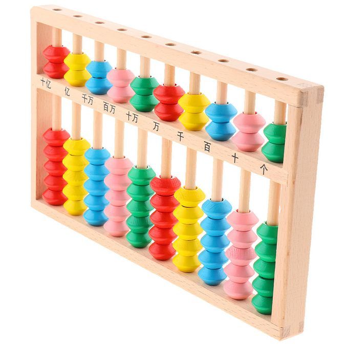 Wooden Bead Column Abacus Kids Color Cognition Tool Birthday Christmas