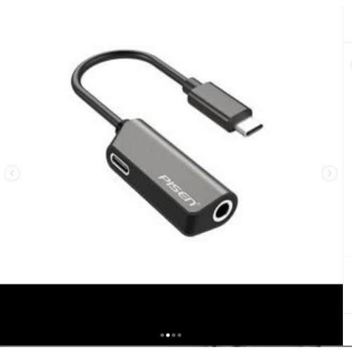 Pisen 2-in-1 Usb Type-c + 3.5 Mm & Charger Headphone Jack Audio Cable Adapter